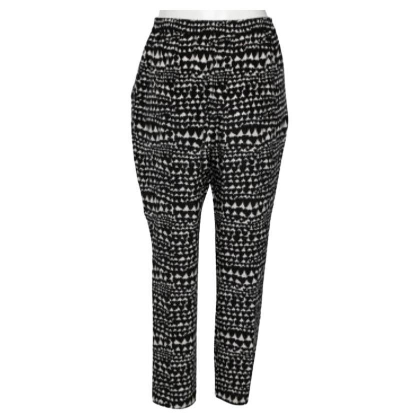 Stella McCartney Monochrome Heart Printed Silk Pants M For Sale