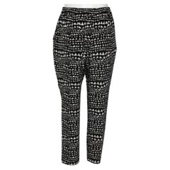Stella McCartney Monochrome Heart Printed Silk Pants M