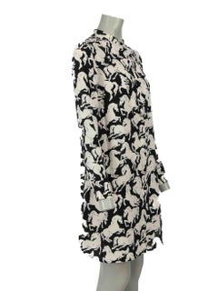 Stella McCartney Monochrome Horse Print Shirt Dress Size XXS