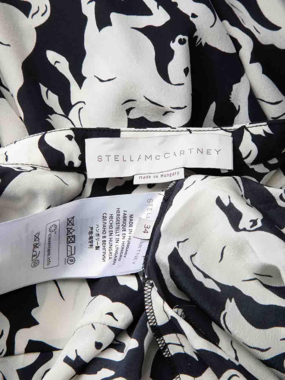 Stella McCartney Monochrome Horse Print Shirt Dress Size XXS In Excellent Condition In London, GB