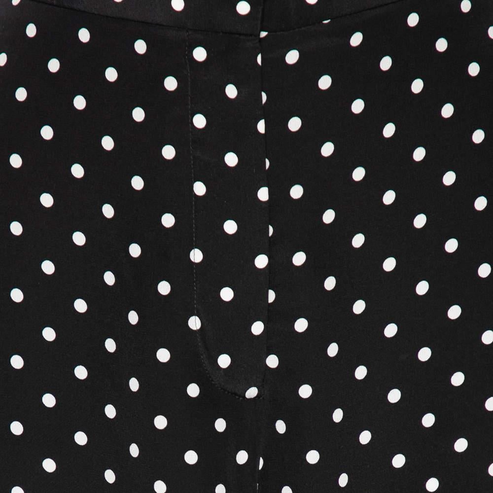 Stella McCartney - Pantalon large à pois en soie monochrome S en vente 2