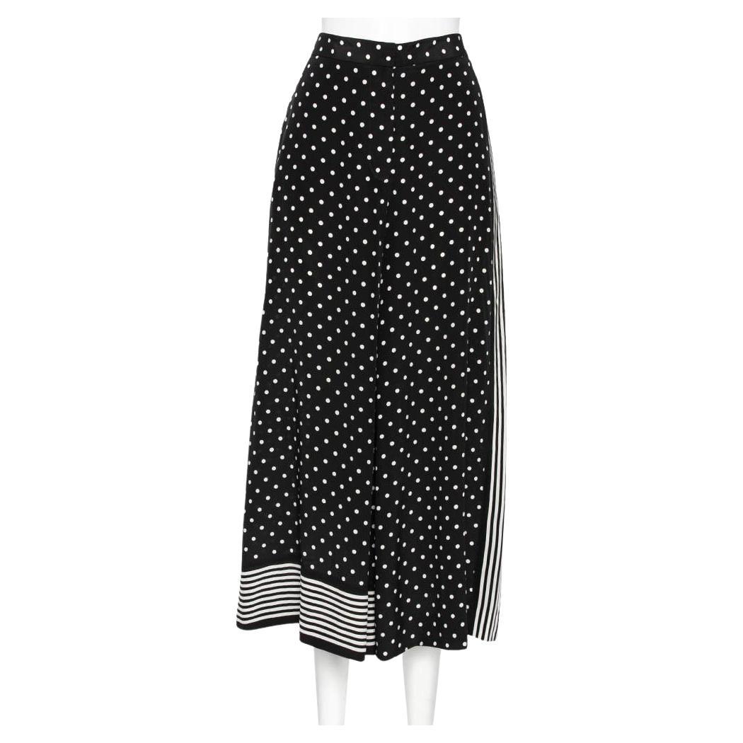 Stella McCartney - Pantalon large à pois en soie monochrome S en vente