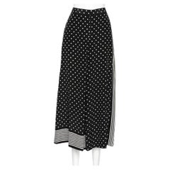 Stella McCartney - Pantalon large à pois en soie monochrome S