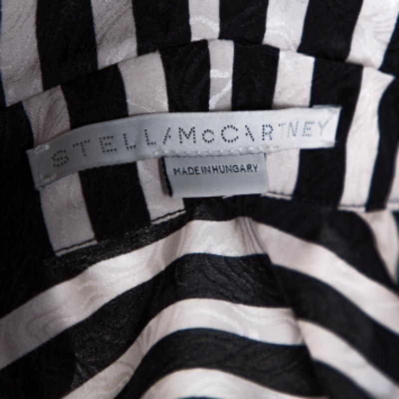 Stella McCartney Monochrome Silk Multiprint Long Sleeve Shirt M in vendita 1