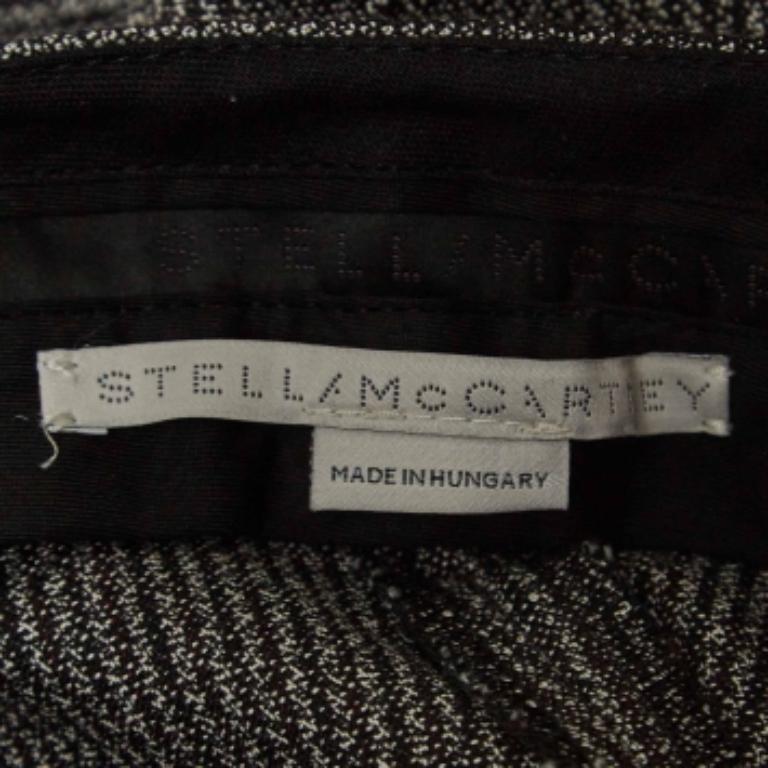 Nero Stella McCartney Pantaloni con fondo svasato in lana e cotone monocromatici XXS in vendita