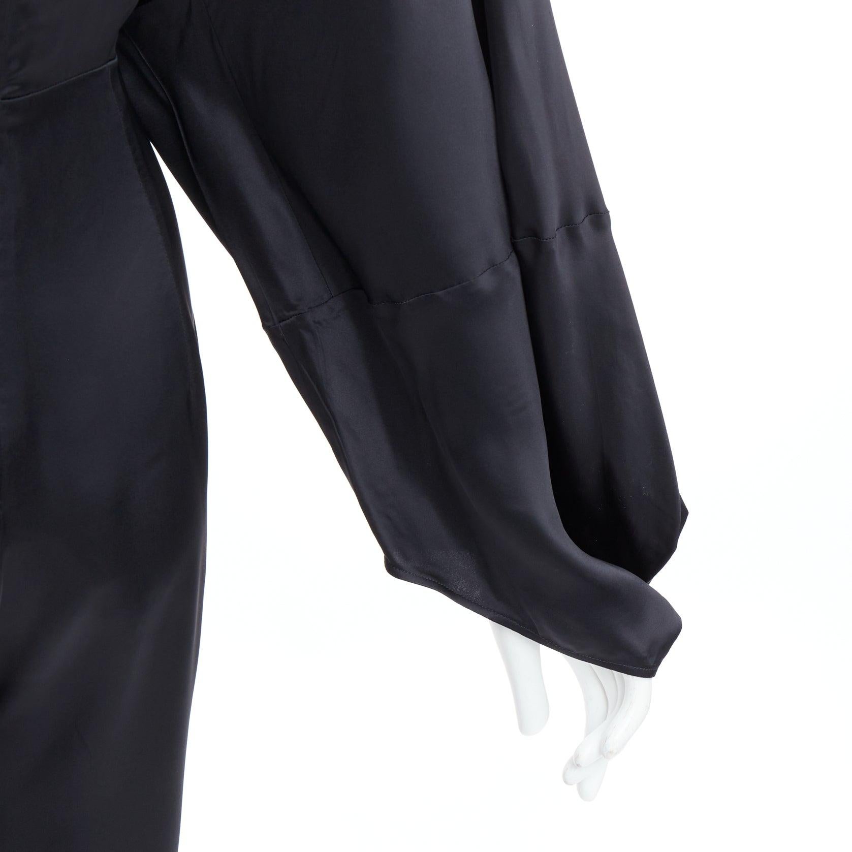 STELLA MCCARTNEY Morgan black silky pleated plunge jumpsuit IT34 XXS Alicia Keys For Sale 2