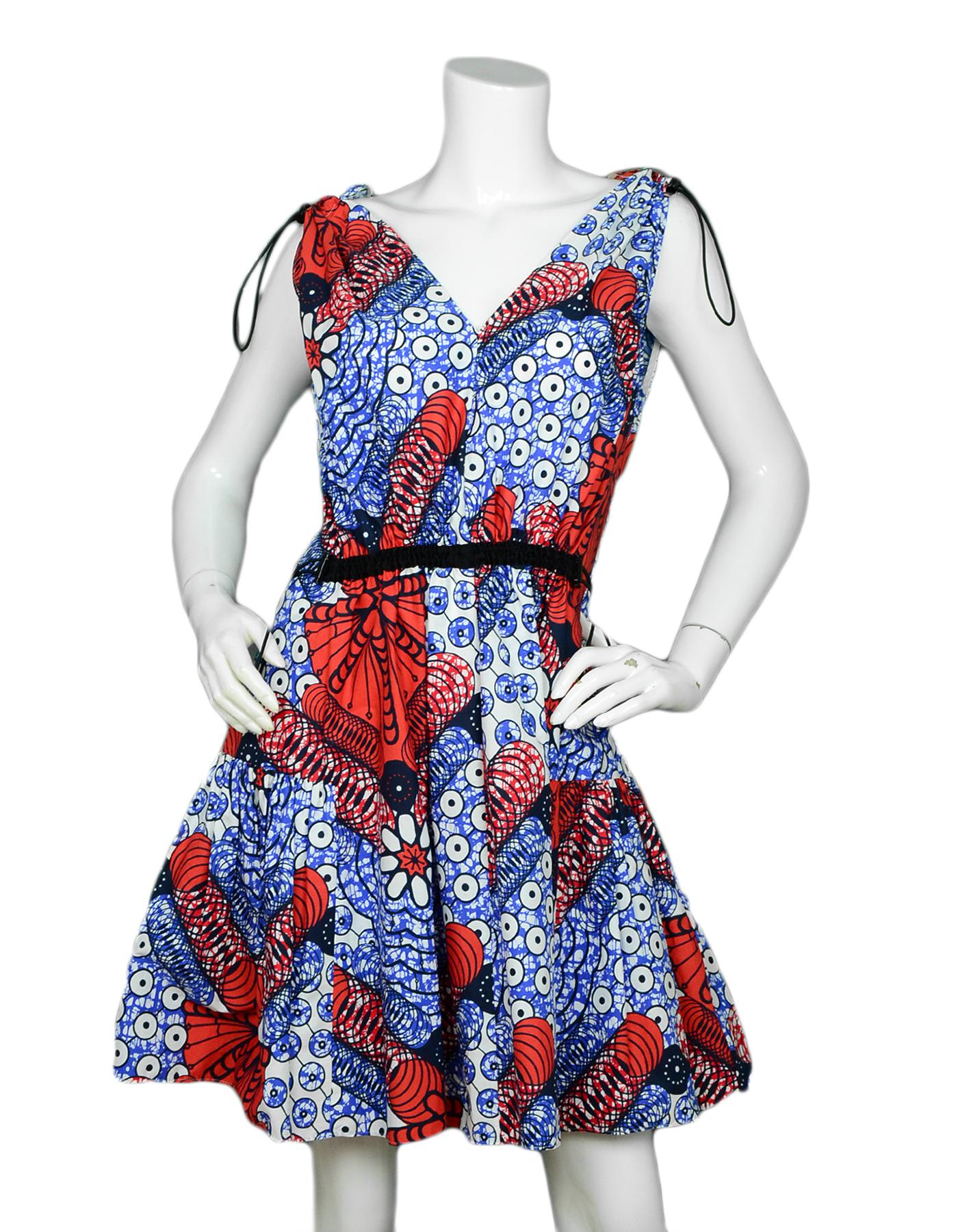 Brown Stella McCartney Multi-Color Pattern V-Neck Pattern Sleeveless Dress sz IT42