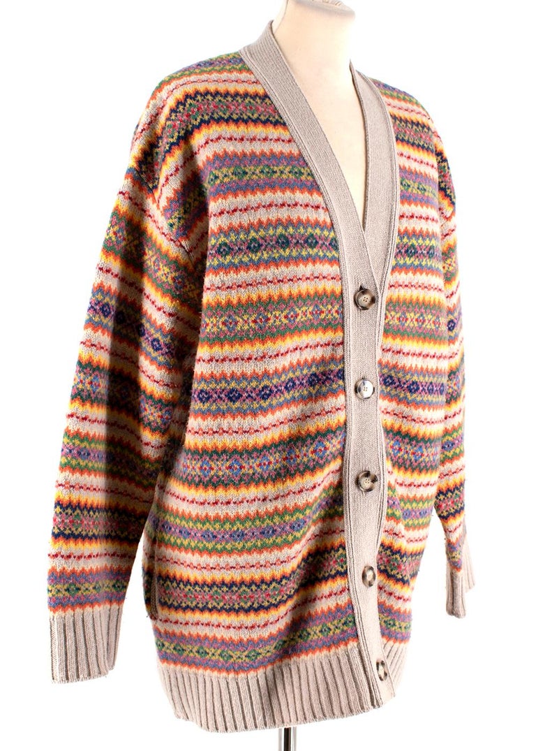 Stella McCartney Multi-coloured Striped Intarsia Knit Cardigan US0-2 ...