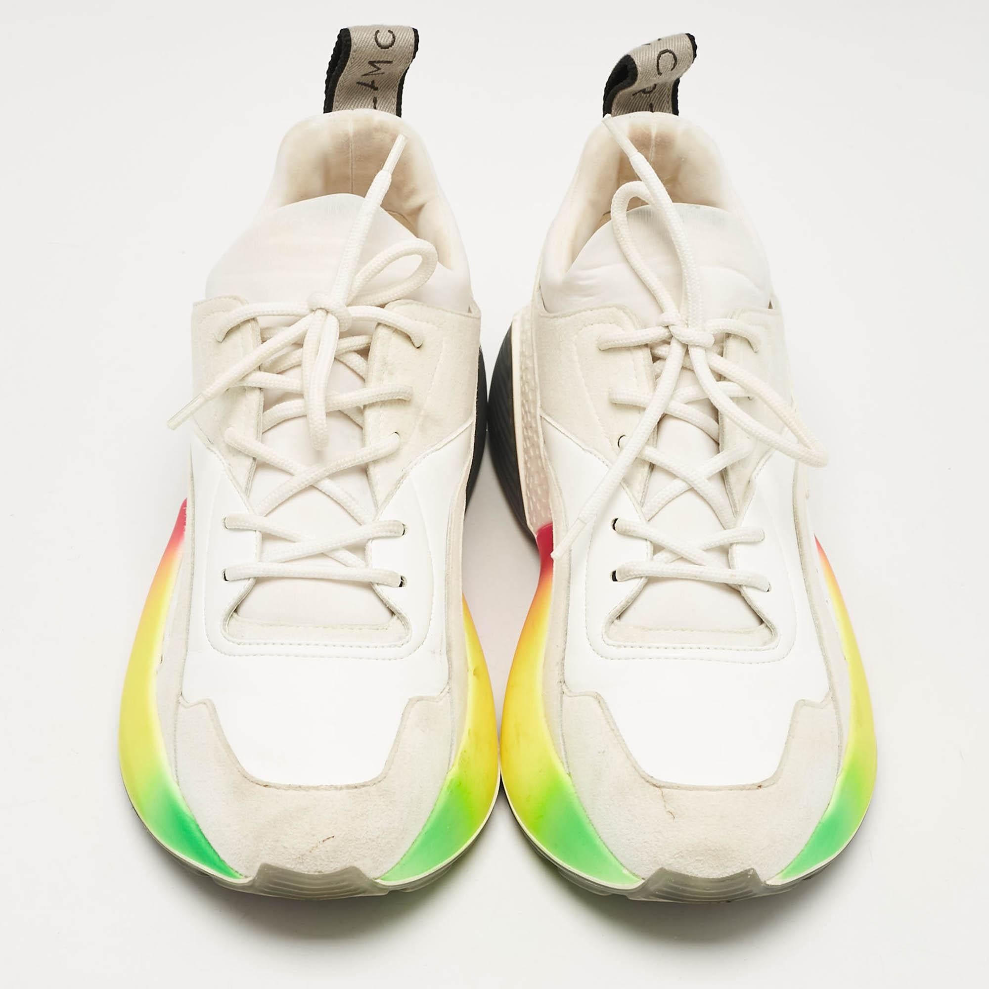 Stella McCartney Baskets Eclypse multicolores en faux cuir à lacets, taille 38 Pour femmes en vente