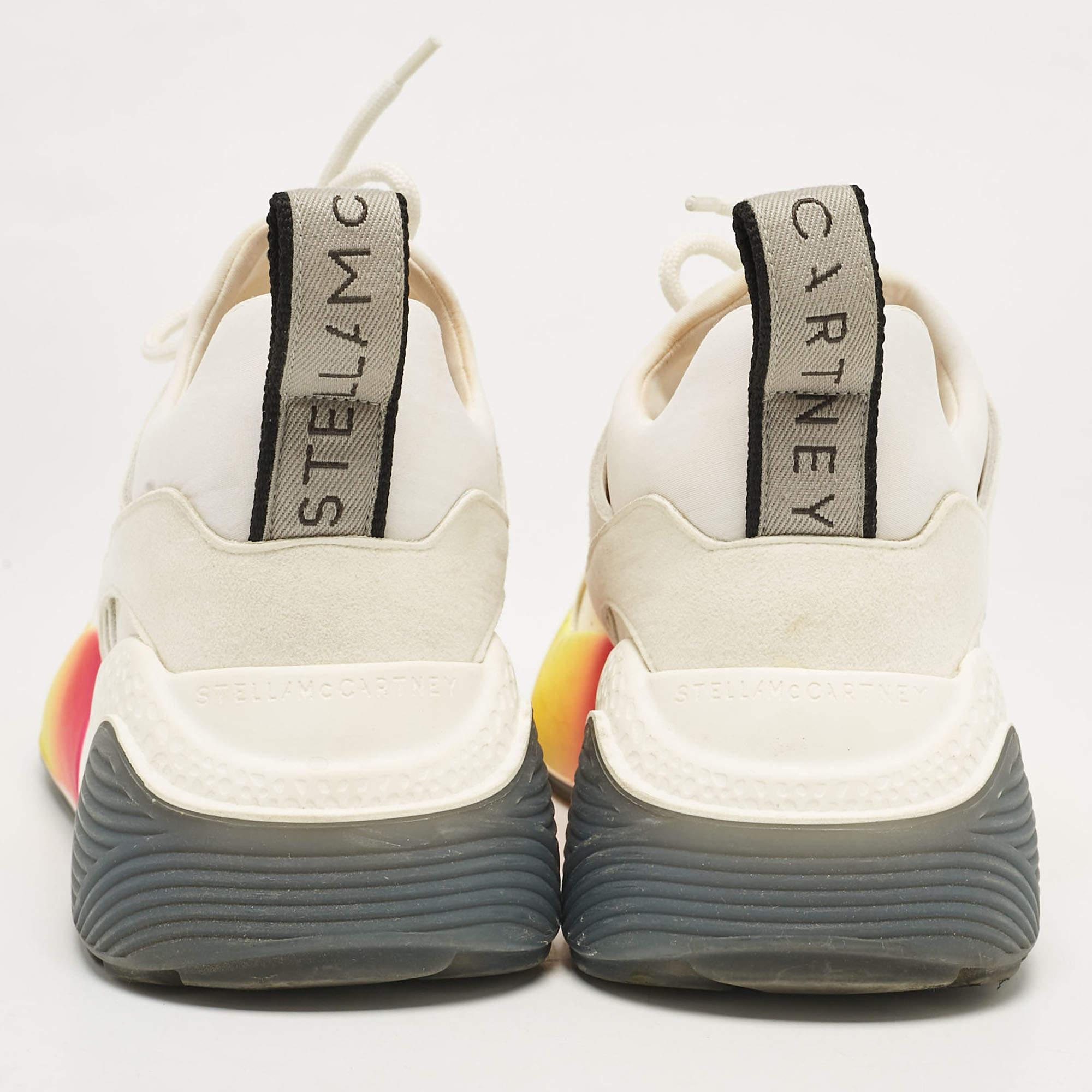 Stella McCartney Baskets Eclypse multicolores en faux cuir à lacets, taille 38 en vente 3