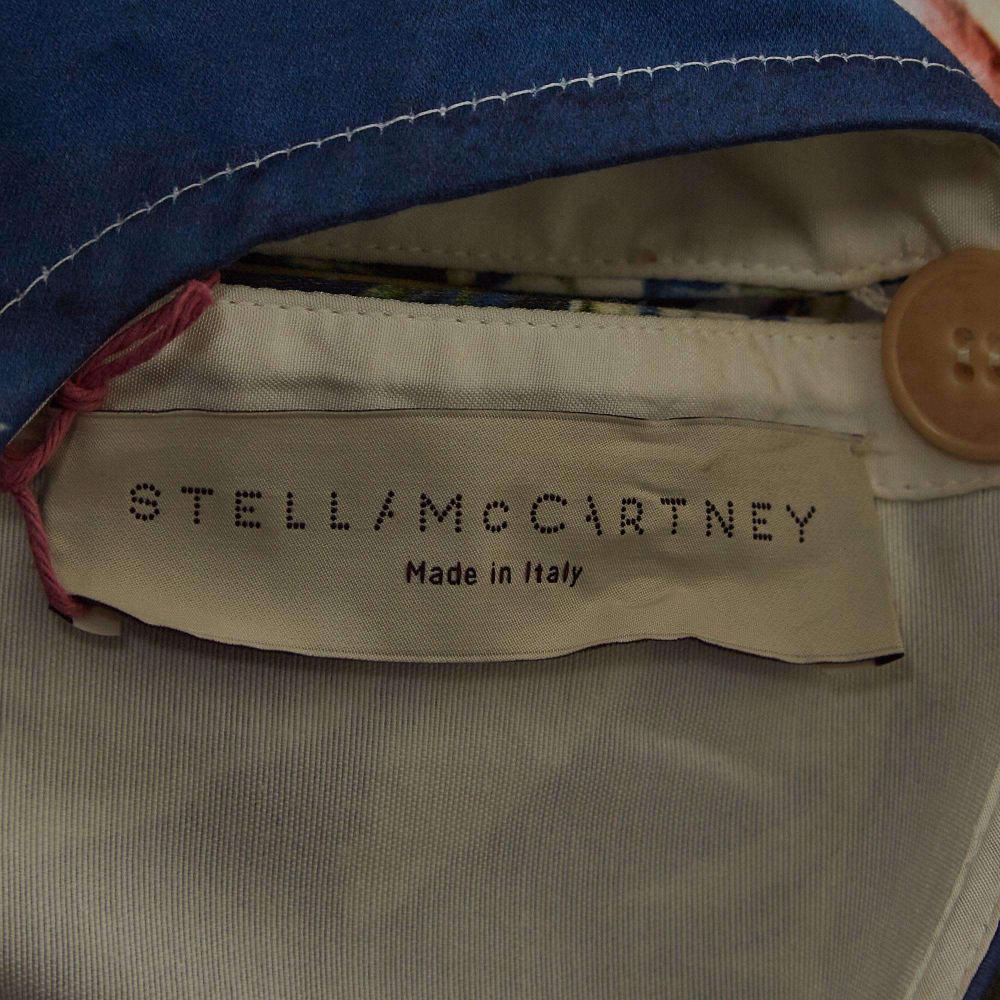 Women's Stella McCartney Multicolor Hawaiian Print Cotton Buttoned Back Detail Top S For Sale