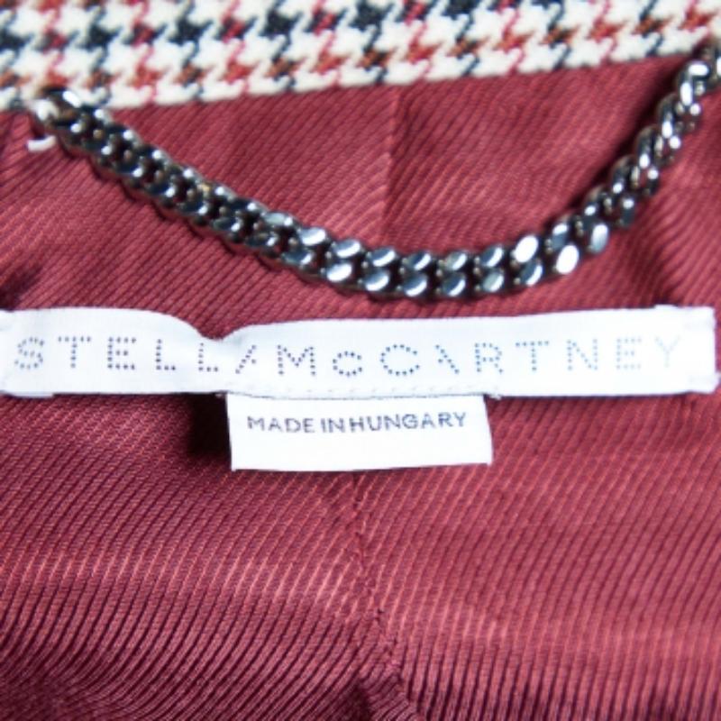 Gray Stella McCartney Multicolor Houndstooth Wool Single Breasted Blazer S For Sale