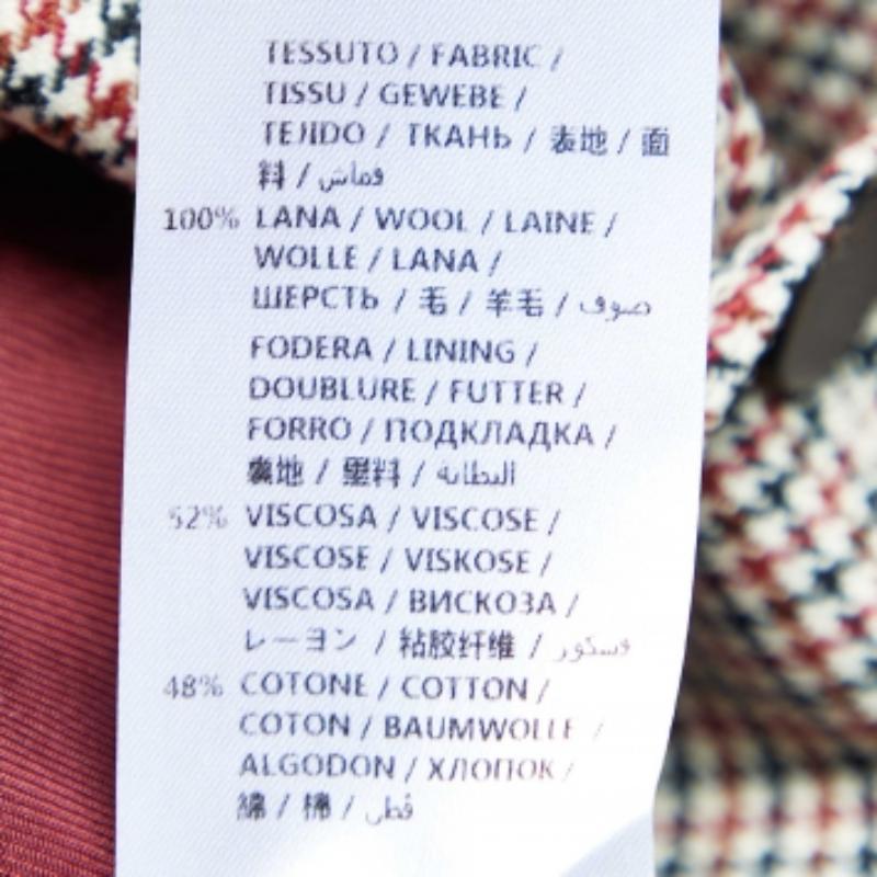 Stella McCartney Multicolor Houndstooth Wool Single Breasted Blazer S In Good Condition For Sale In Dubai, Al Qouz 2