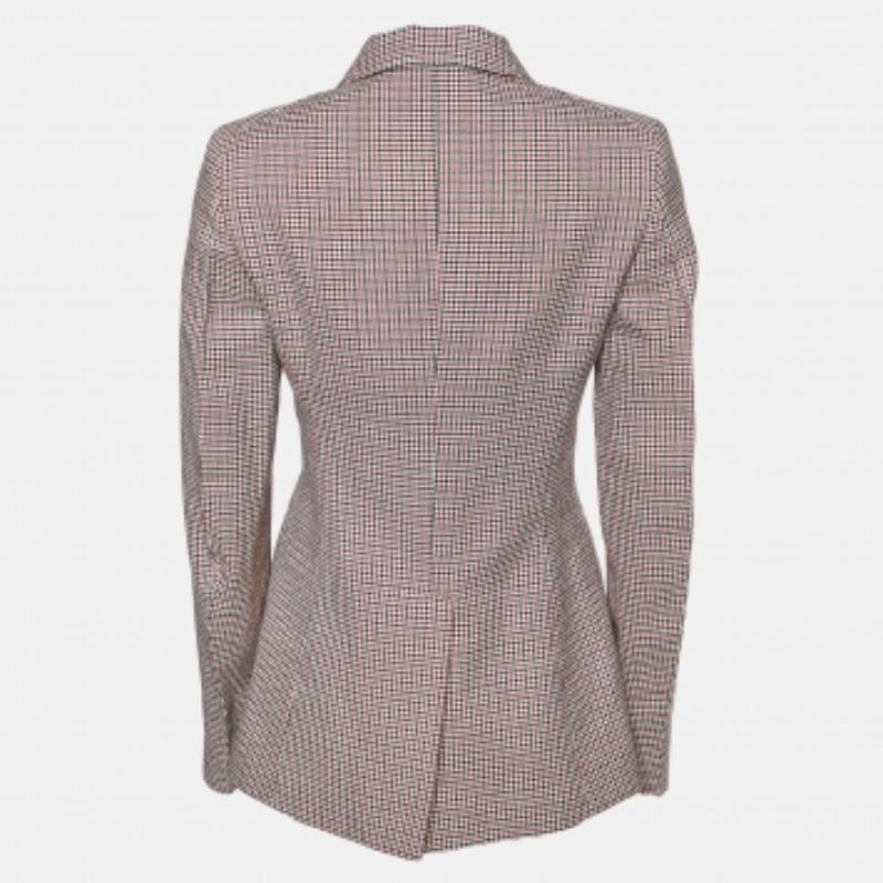 Women's Stella McCartney Multicolor Houndstooth Wool Single Breasted Blazer S For Sale