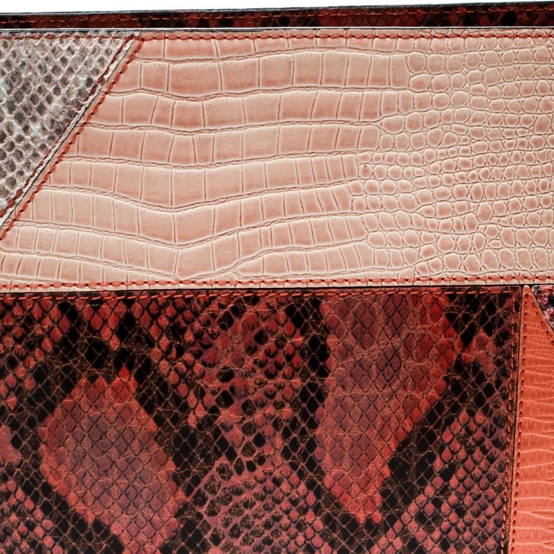 Stella McCartney Multicolor  Leather and Glitter Oversized Waverley Clutch 2