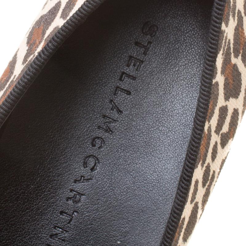 Stella McCartney Multicolor Leopard Print Canvas Platform Slip On Sneakers Size  2