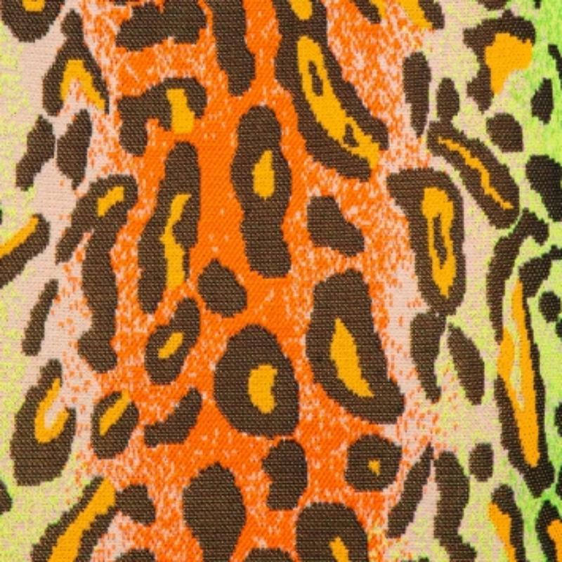 Stella McCartney Multicolor Neon Leopard Knit Fitted Midi Skirt M In Good Condition For Sale In Dubai, Al Qouz 2
