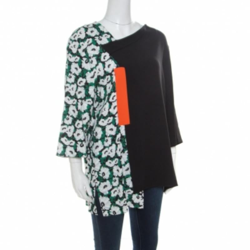 Contemporary, edgy and modern, this Jessie top from Stella McCartney definitely needs to be on your wishlist! The multicolor creation is made of a blend of fabrics and features an asymmetrical silhouette. It flaunts poppies printed on one side while