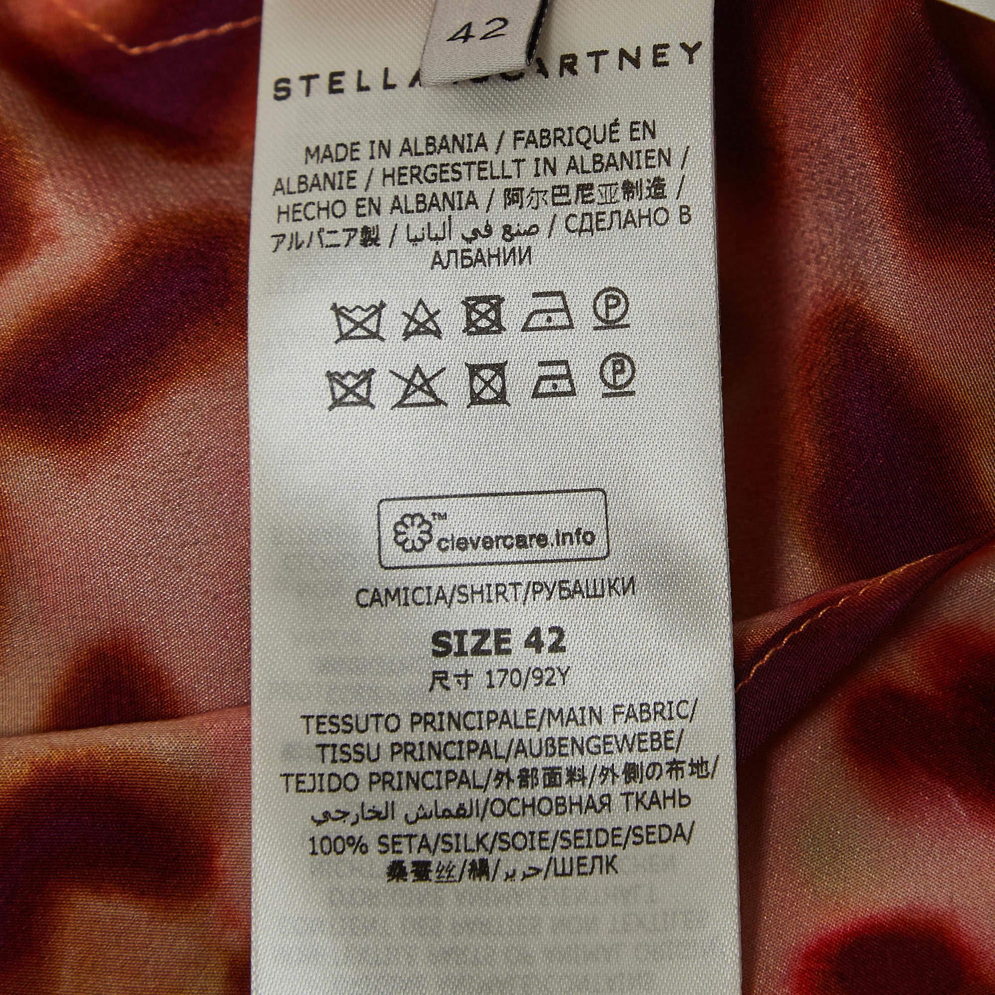Donna Stella McCartney Camicetta con bottoni in seta con stampa multicolore M. in vendita