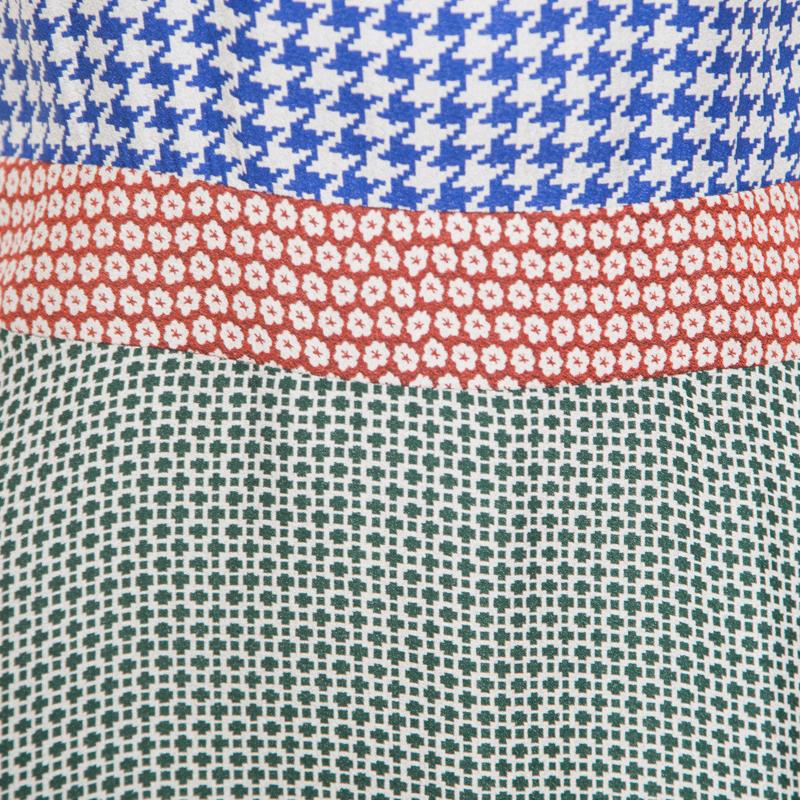 Women's Stella McCartney Multicolor Printed Crepe Short Sleeve Dress S For Sale