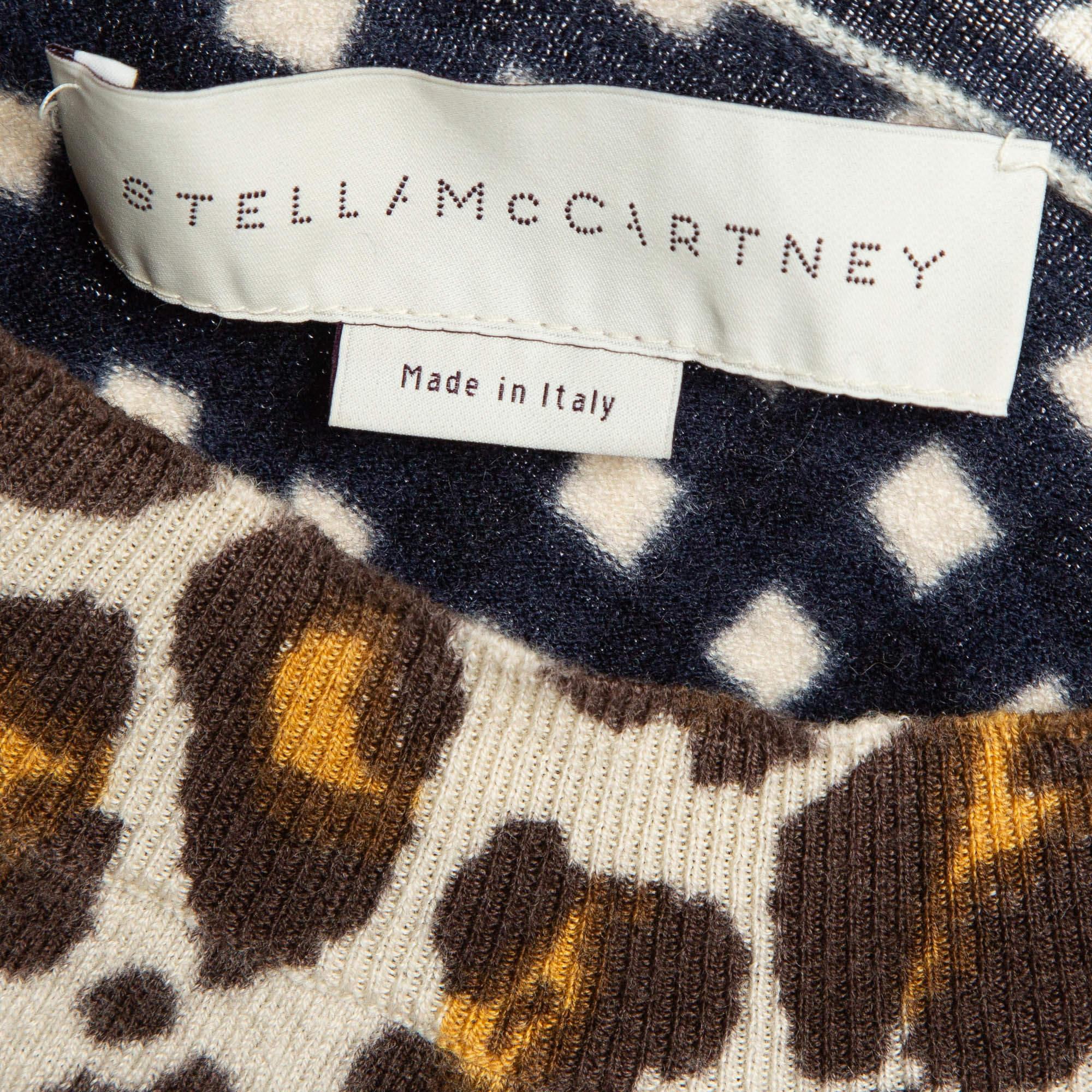 Stella McCartney Mehrfarbig Bedrucktes Hochgeschlossenes Stricktop S im Zustand „Gut“ im Angebot in Dubai, Al Qouz 2