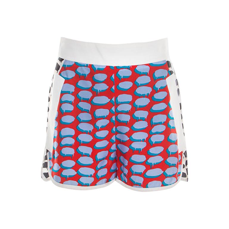 Stella McCartney Multicolor Speech Balloon Printed Shorts S