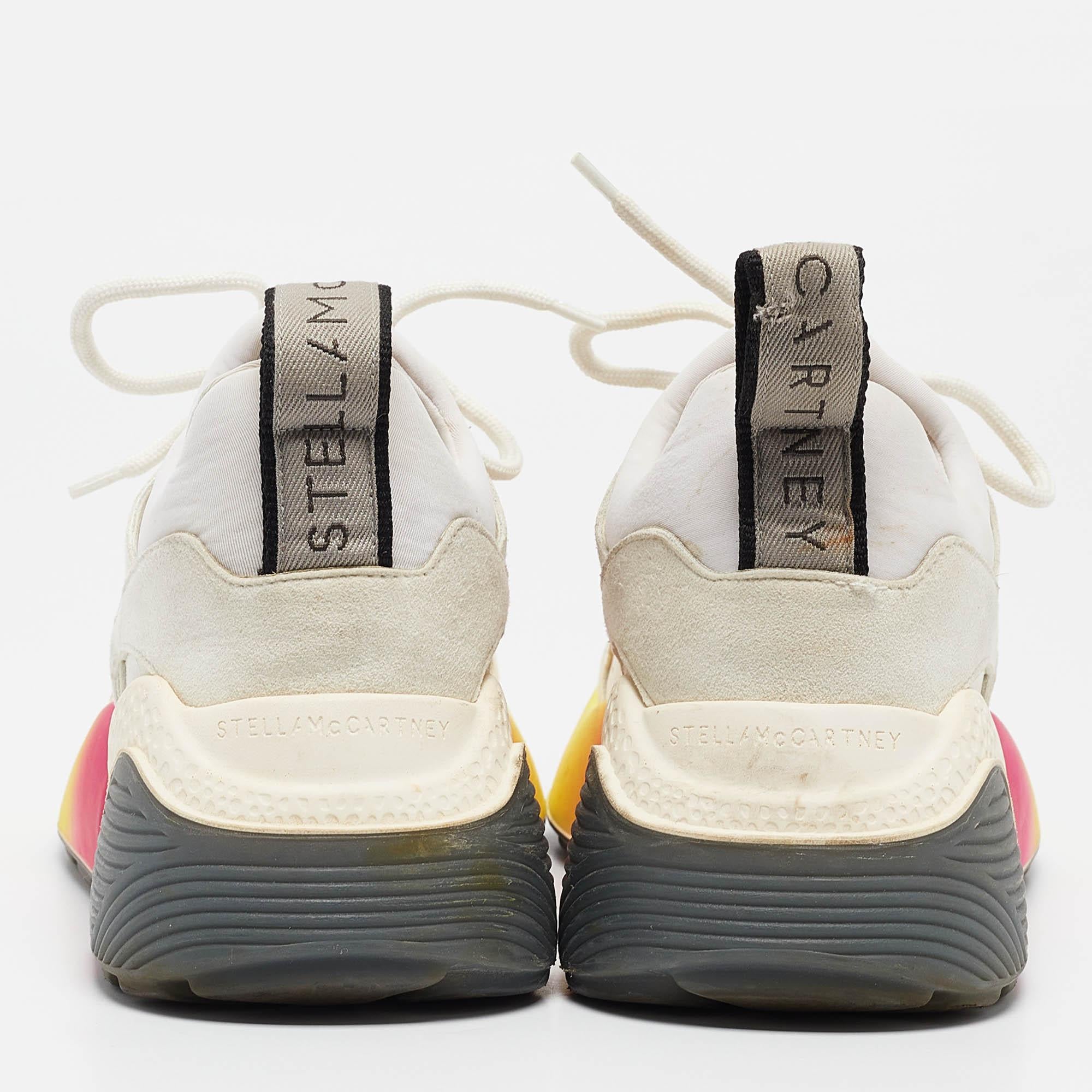 Stella McCartney Baskets Eclypse à lacets en daim multicolore et faux cuir, taille 38 Pour femmes en vente