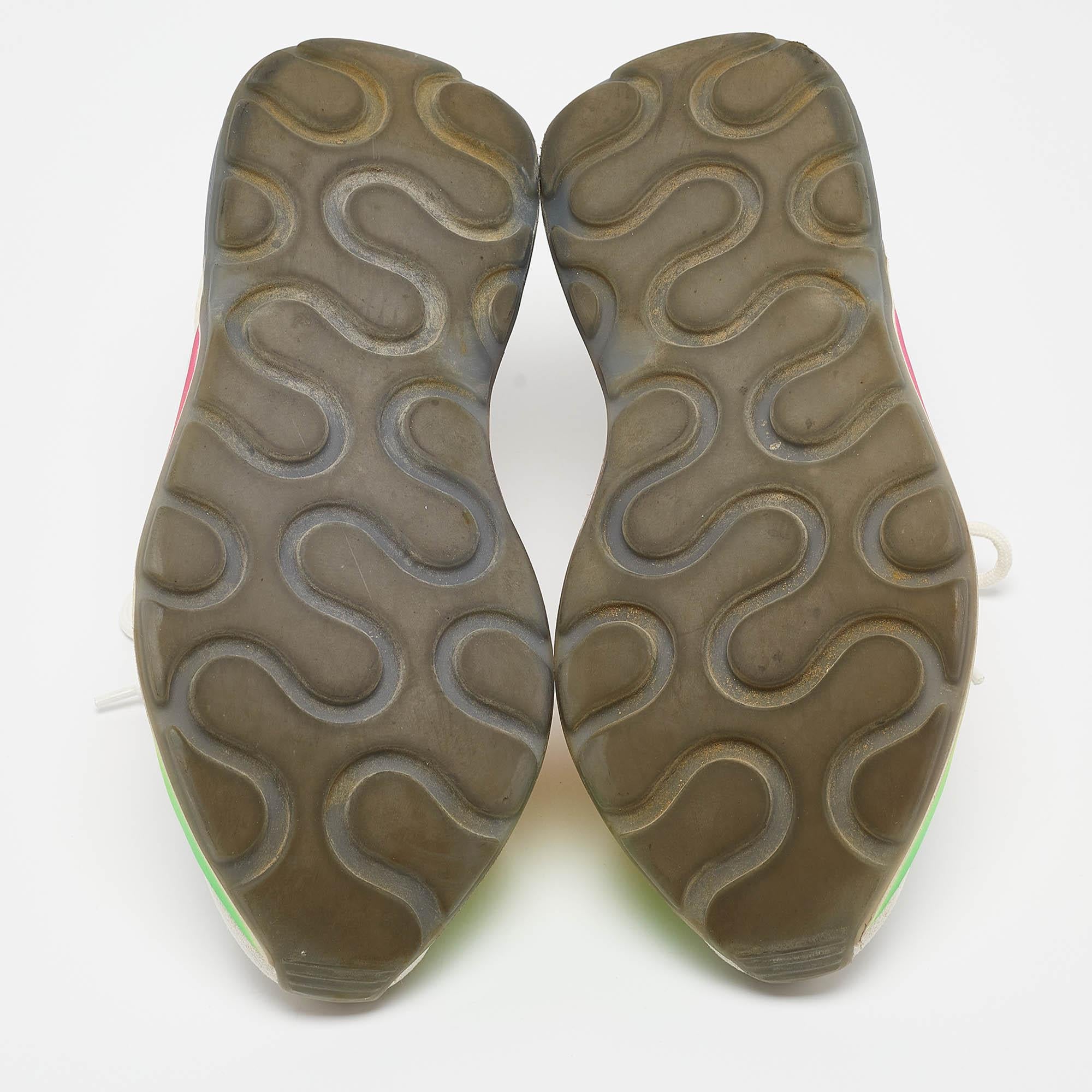 Stella McCartney Baskets Eclypse à lacets en daim multicolore et faux cuir, taille 38 en vente 1