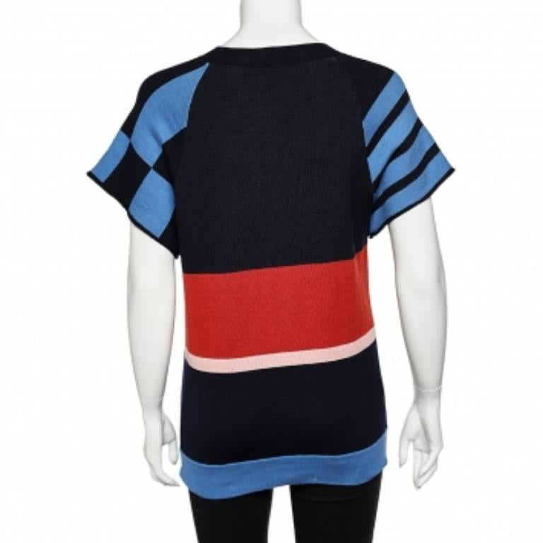 Donna Stella McCartney Maglione oversize in lana e cotone multicolore M. in vendita