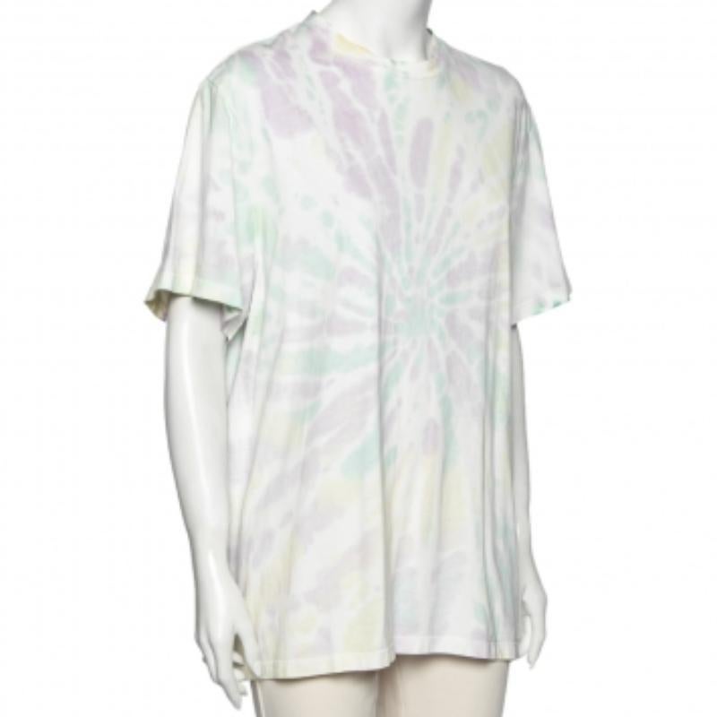 Gray Stella McCartney Multicolored Tie-Dye Printed Cotton Short Sleeve T-Shirt S For Sale