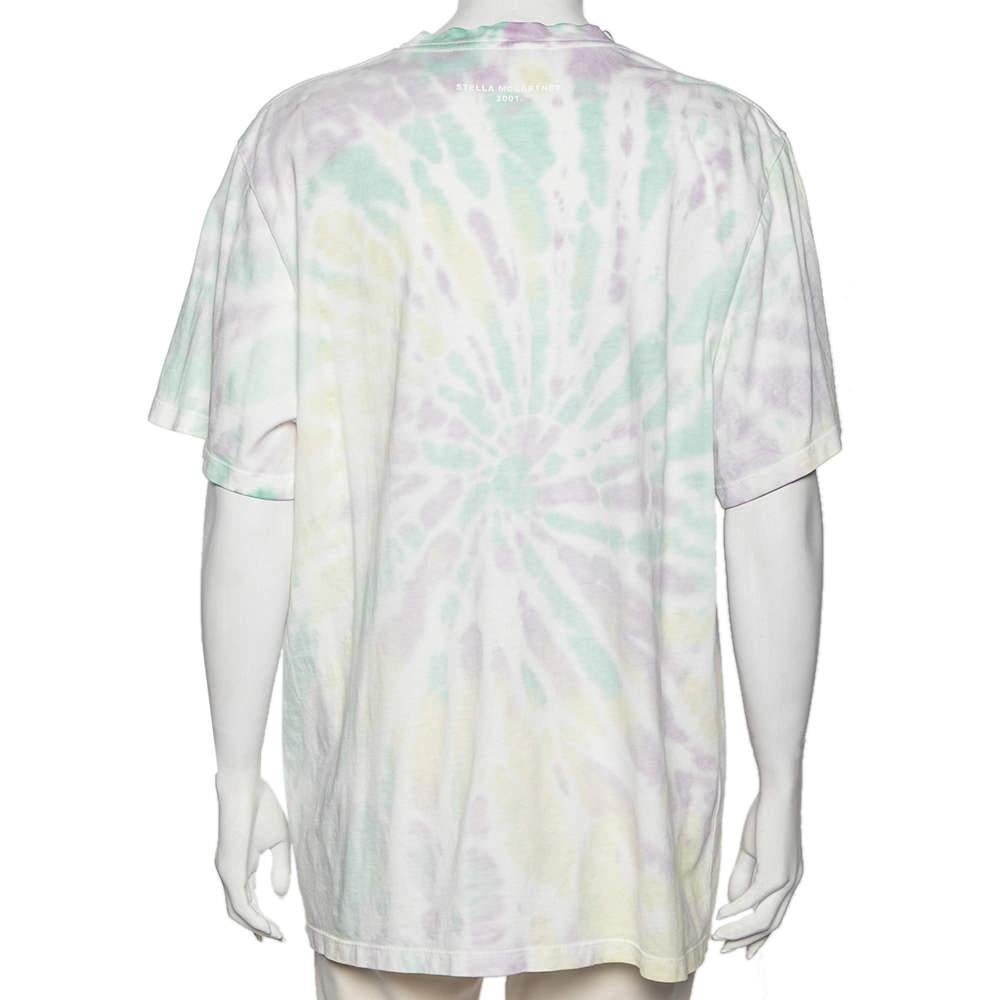 Stella McCartney T-shirt à manches courtes en coton imprimé tie-dye multicolore S en vente 2