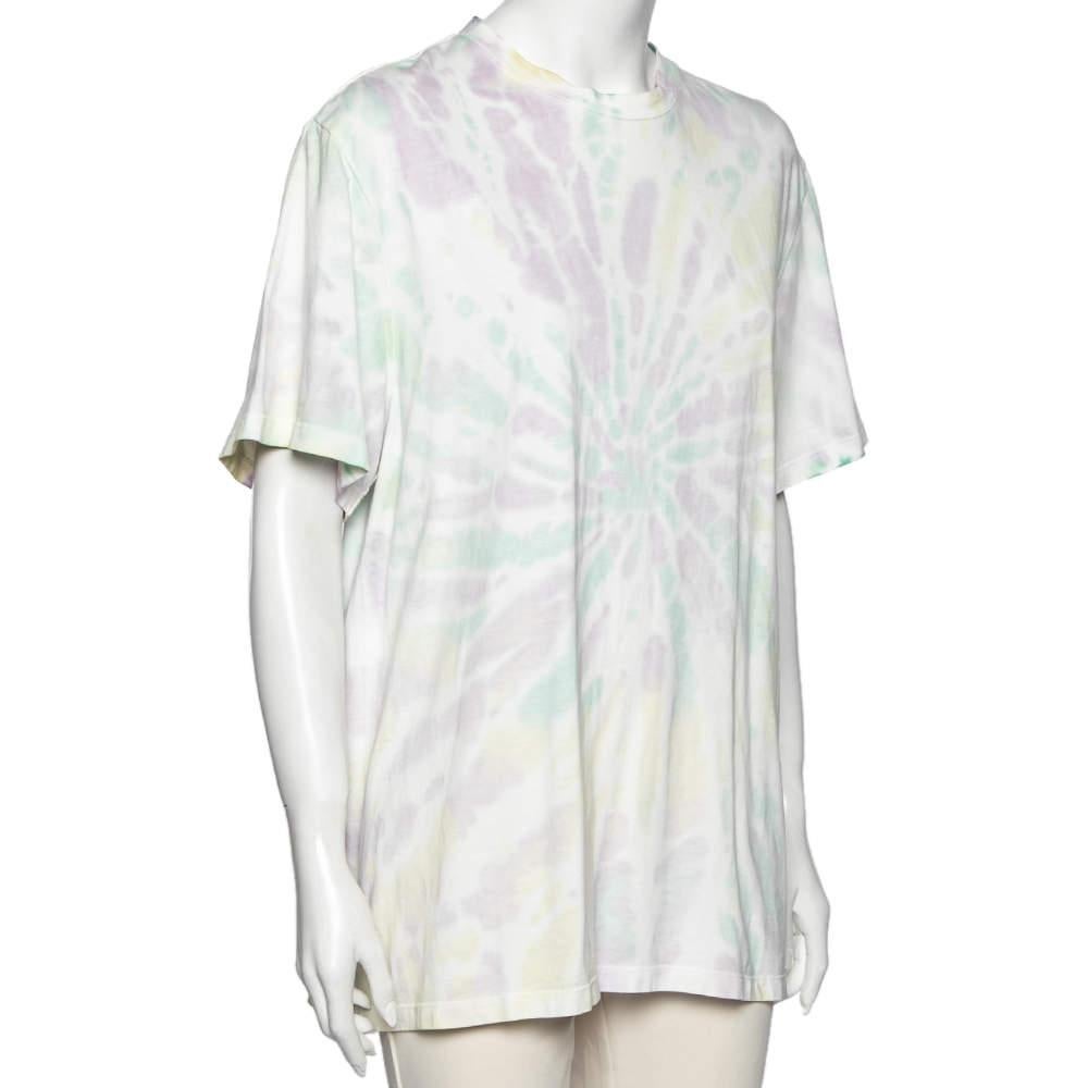 Stella McCartney T-shirt à manches courtes en coton imprimé tie-dye multicolore S en vente 5
