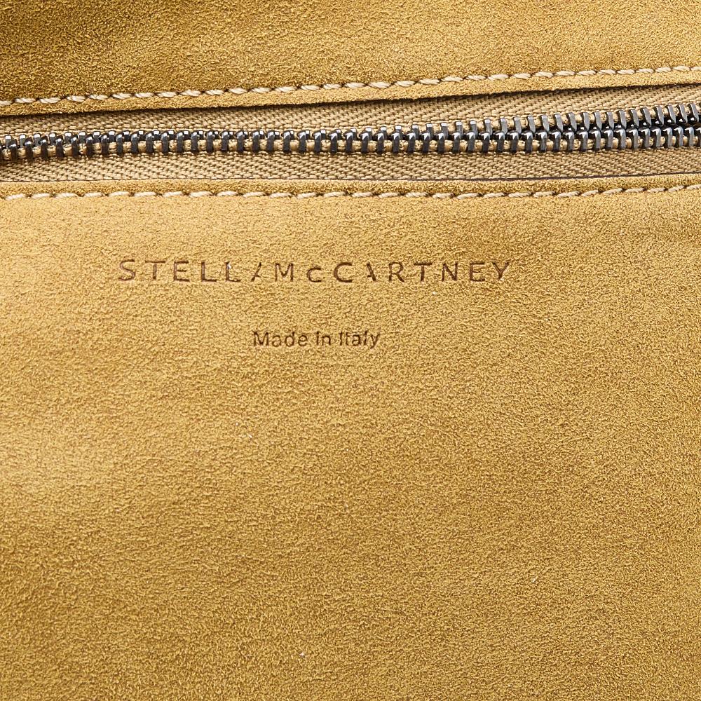 Stella McCartney Mustard/Black Faux Suede Faux Leather Falabella Reversible Tote In New Condition In Dubai, Al Qouz 2