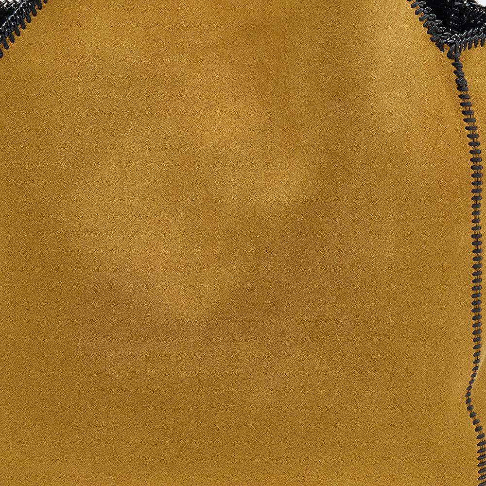 Women's Stella McCartney Mustard/Black Faux Suede Faux Leather Falabella Reversible Tote