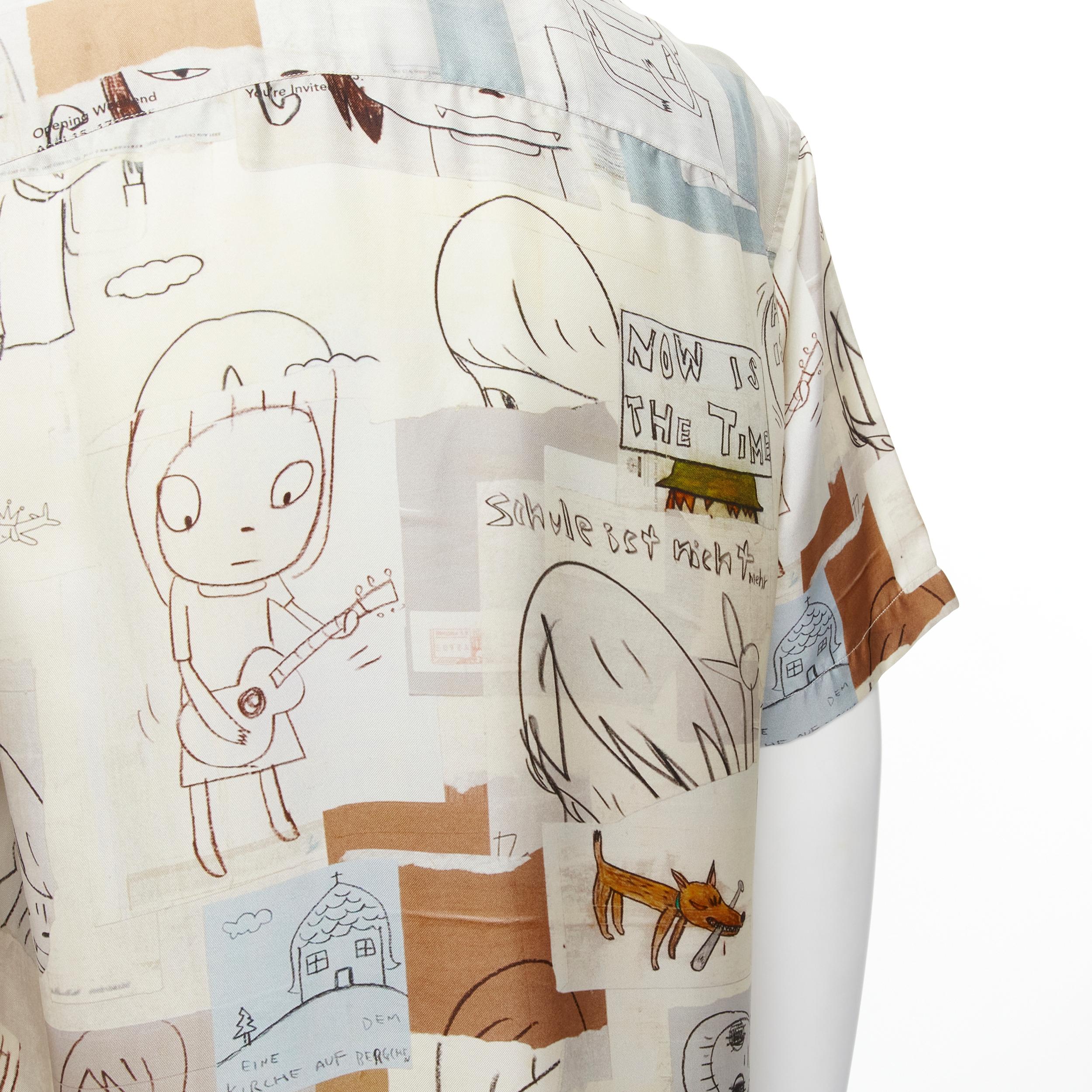 STELLA MCCARTNEY Nara Yoshitomo 100% silk short sleeve bowling shirt XS In Excellent Condition In Hong Kong, NT