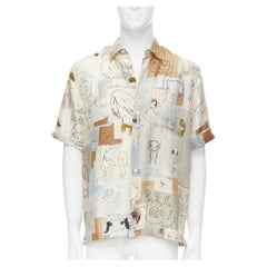 STELLA MCCARTNEY Nara Yoshitomo 100% silk short sleeve bowling shirt XS