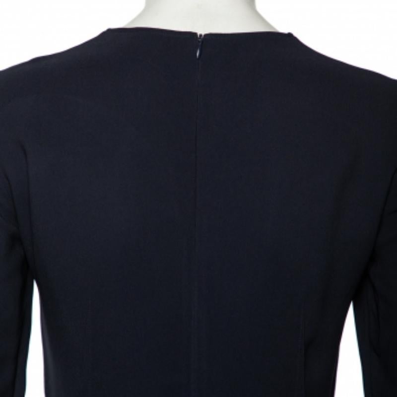 Stella McCartney Marineblaue langärmlige Schößchenbluse mit Schößchen aus Cady S (Schwarz)