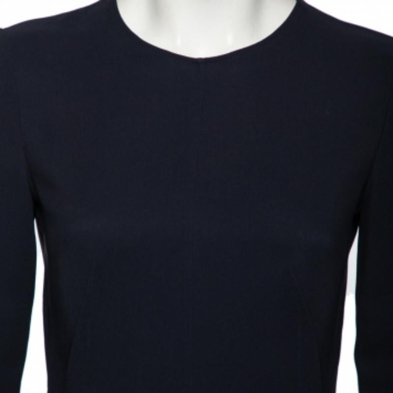 Stella McCartney Marineblaue langärmlige Schößchenbluse mit Schößchen aus Cady S im Zustand „Gut“ in Dubai, Al Qouz 2