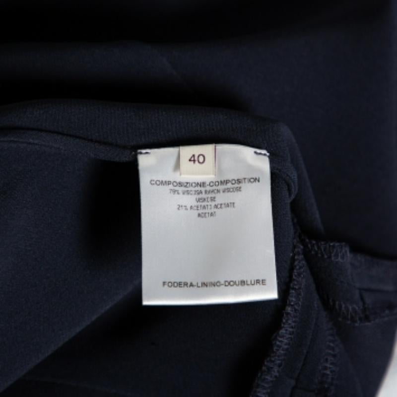 Stella McCartney Marineblaue langärmlige Schößchenbluse mit Schößchen aus Cady S 4