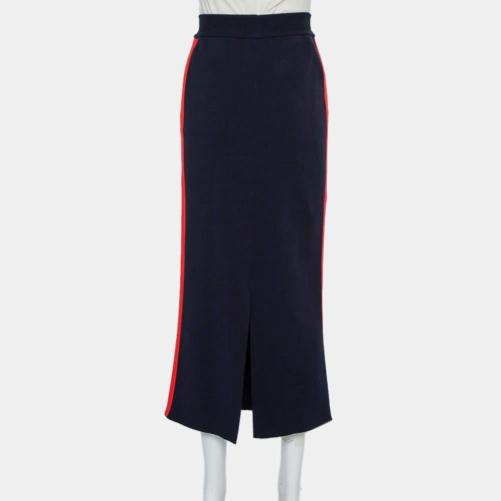 navy knit skirt