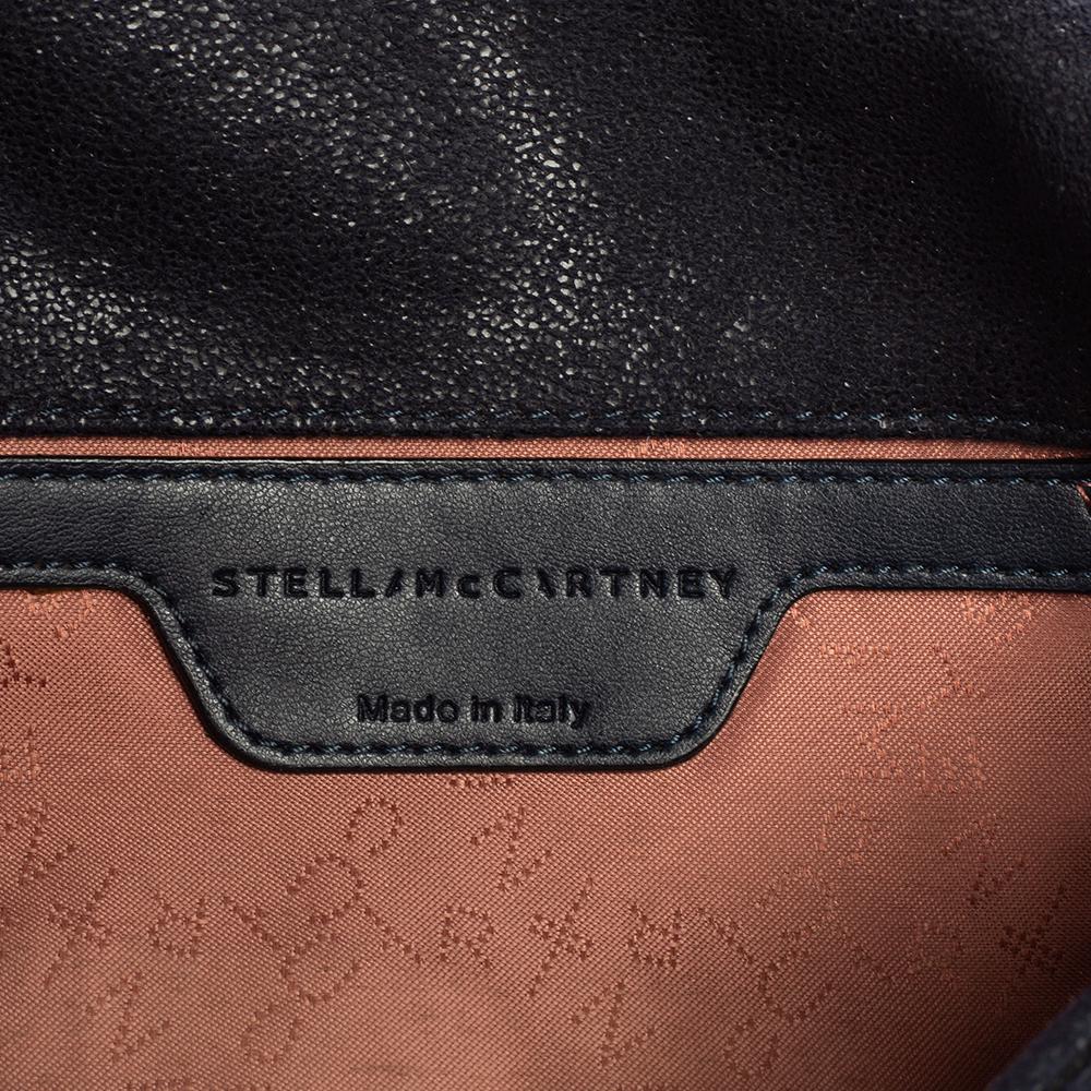Stella McCartney Navy Blue Faux Suede Falabella Flap Shoulder Bag 2