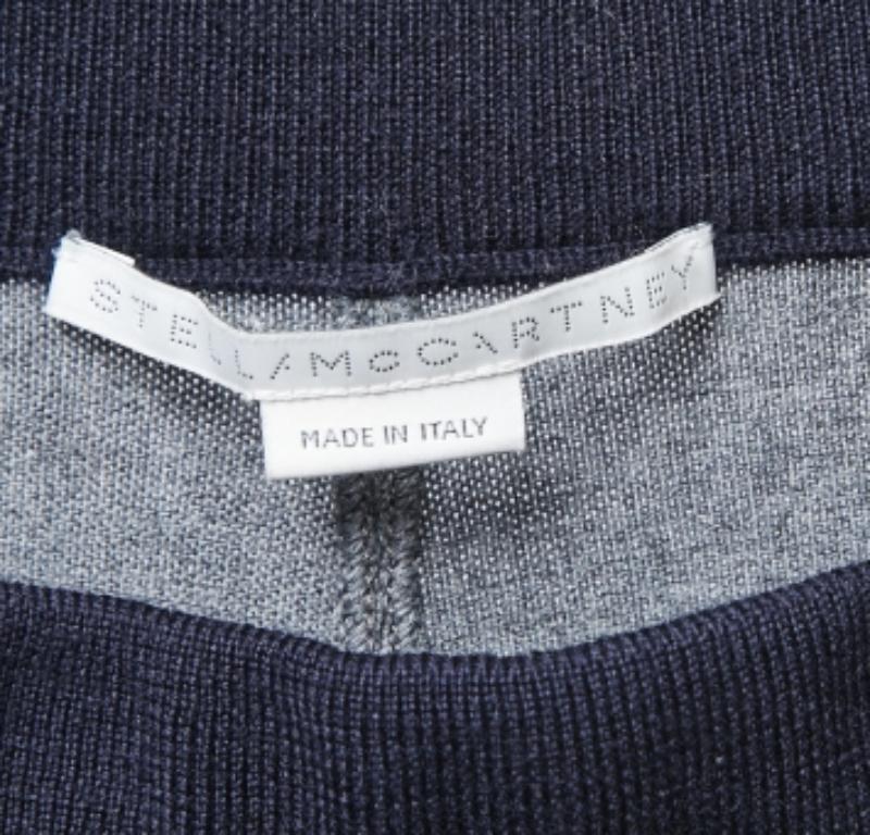 Stella McCartney Pantalón jogger de punto de lana azul marino/gris S en venta 1