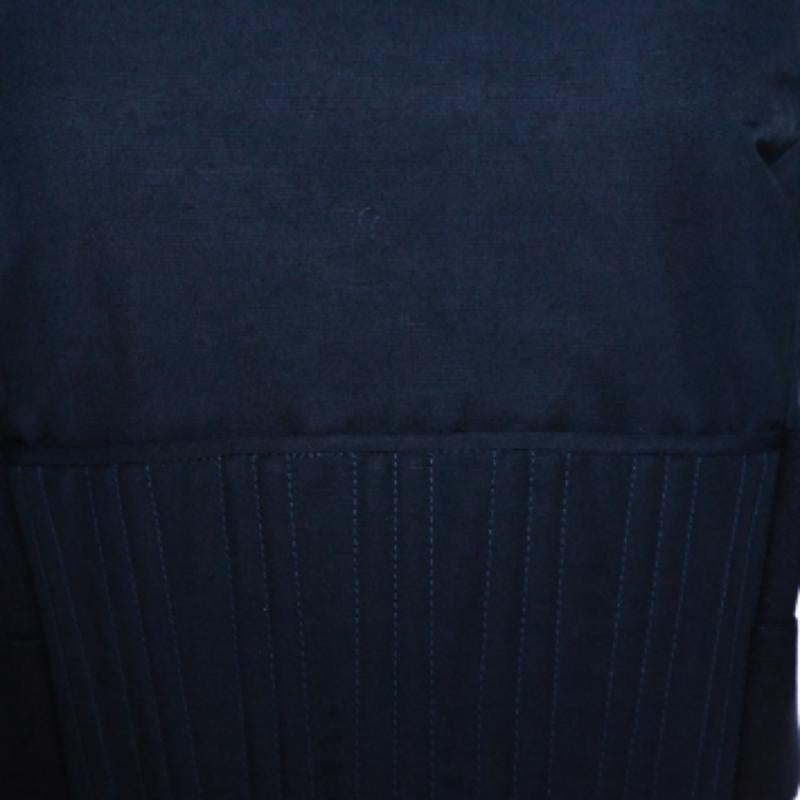 Stella McCartney Navy Blue Linen Blend Corset Top M en vente 1