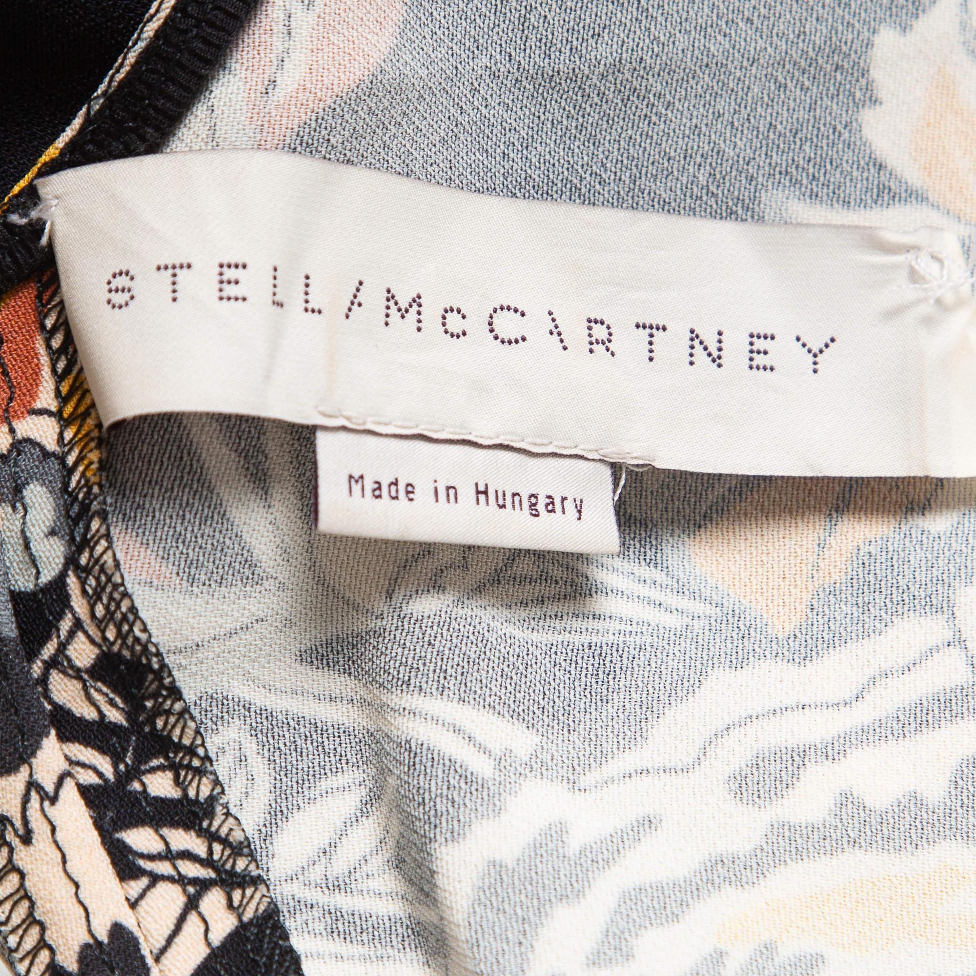 De las mujeres Stella McCartney Mini Vestido de Crepé Estampado Azul Marino L