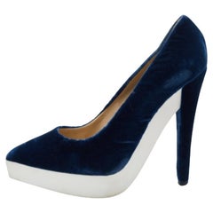 Stella McCartney - Velluto blu navy con punta a spillo - Pompe a punta misura 37,5