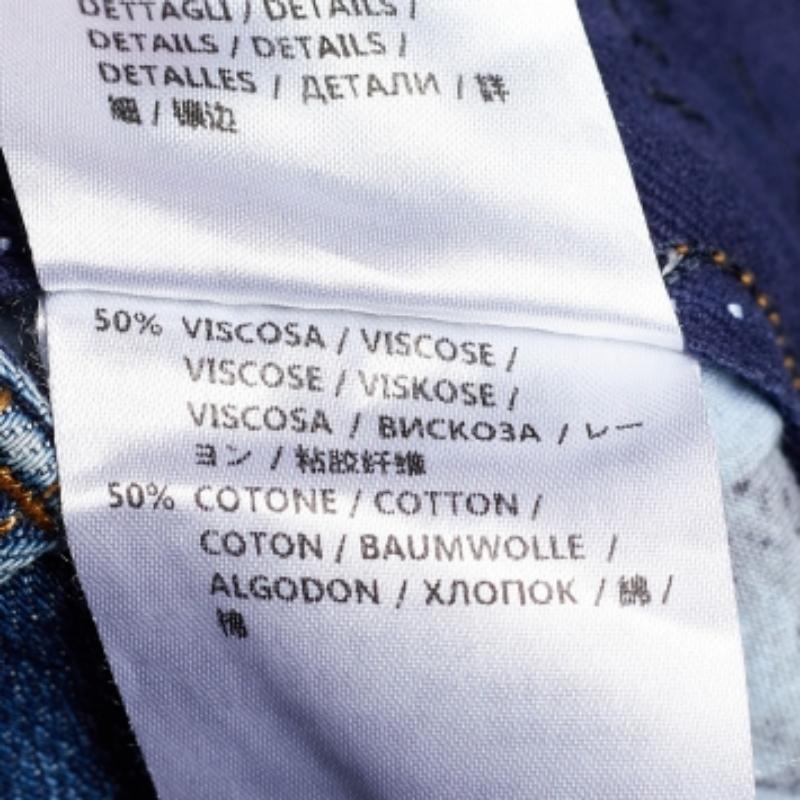 Stella McCartney jean bleu marine brodé de chat sauvage, taille M en vente 1