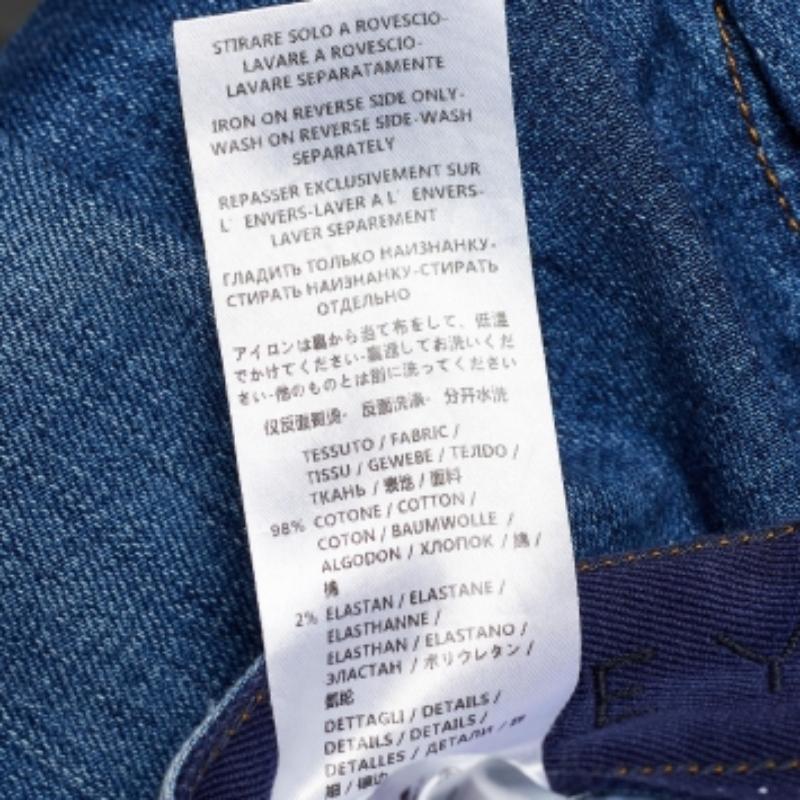 Stella McCartney jean bleu marine brodé de chat sauvage, taille M en vente 2