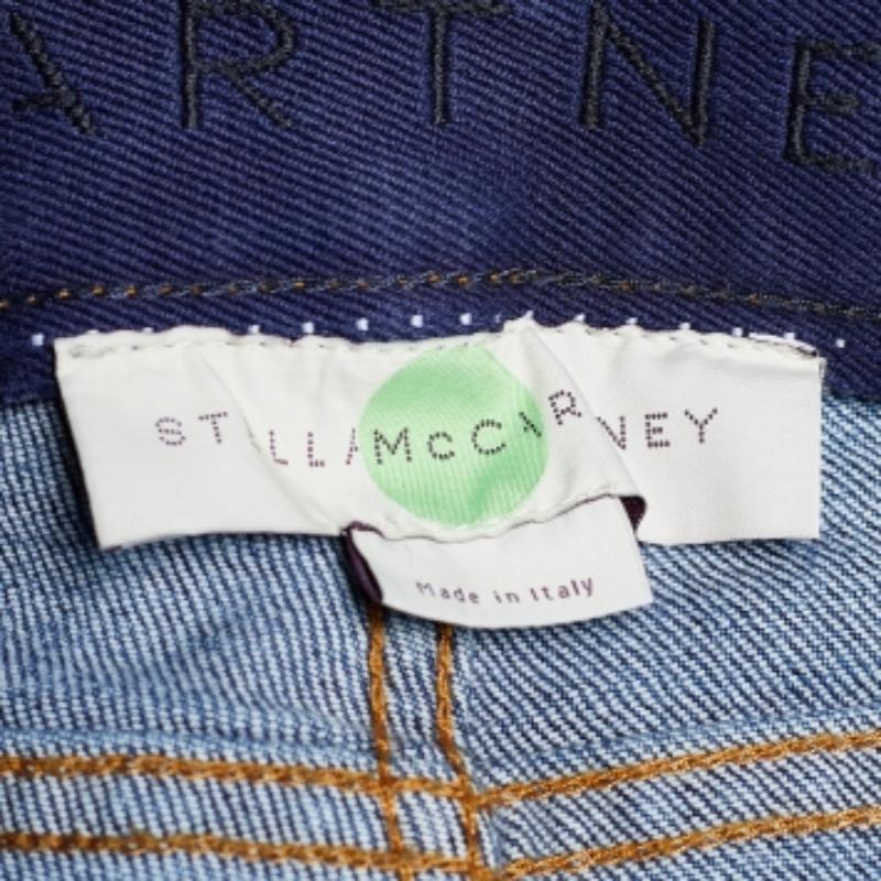 Stella McCartney jean bleu marine brodé de chat sauvage, taille M en vente 3