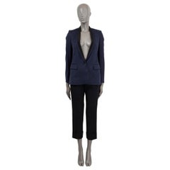 STELLA MCCARTNEY navy blue wool GROSGRAIN LABPEL Blazer Jacket 38 XS