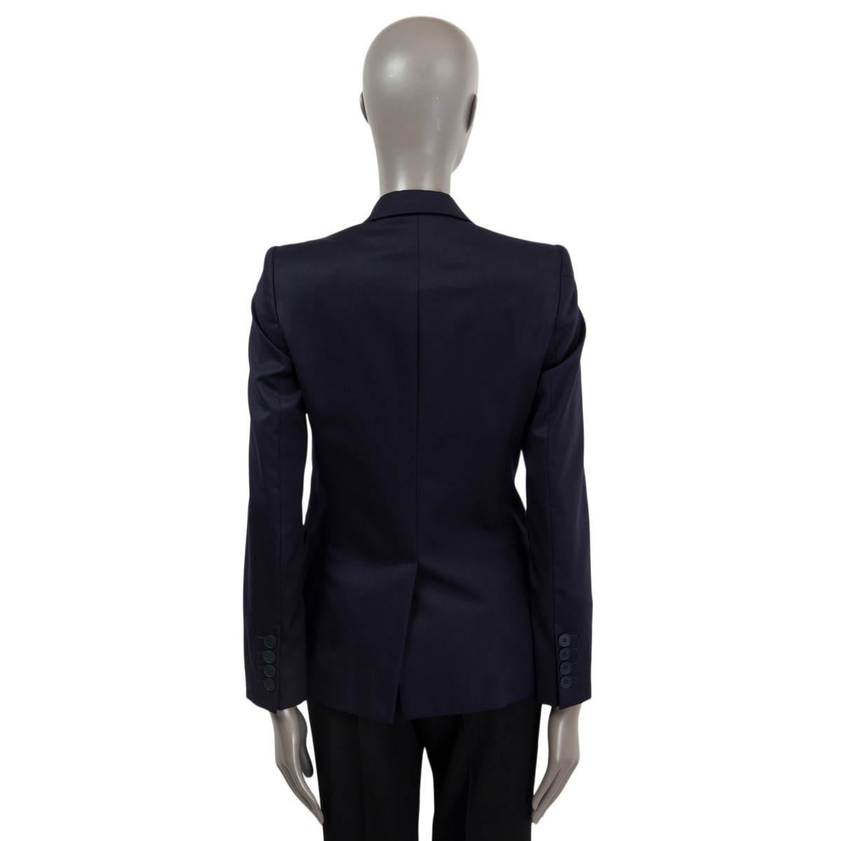 Women's STELLA MCCARTNEY navy blue wool PEAK COLLAR Blazer Jacket 38 XS For Sale